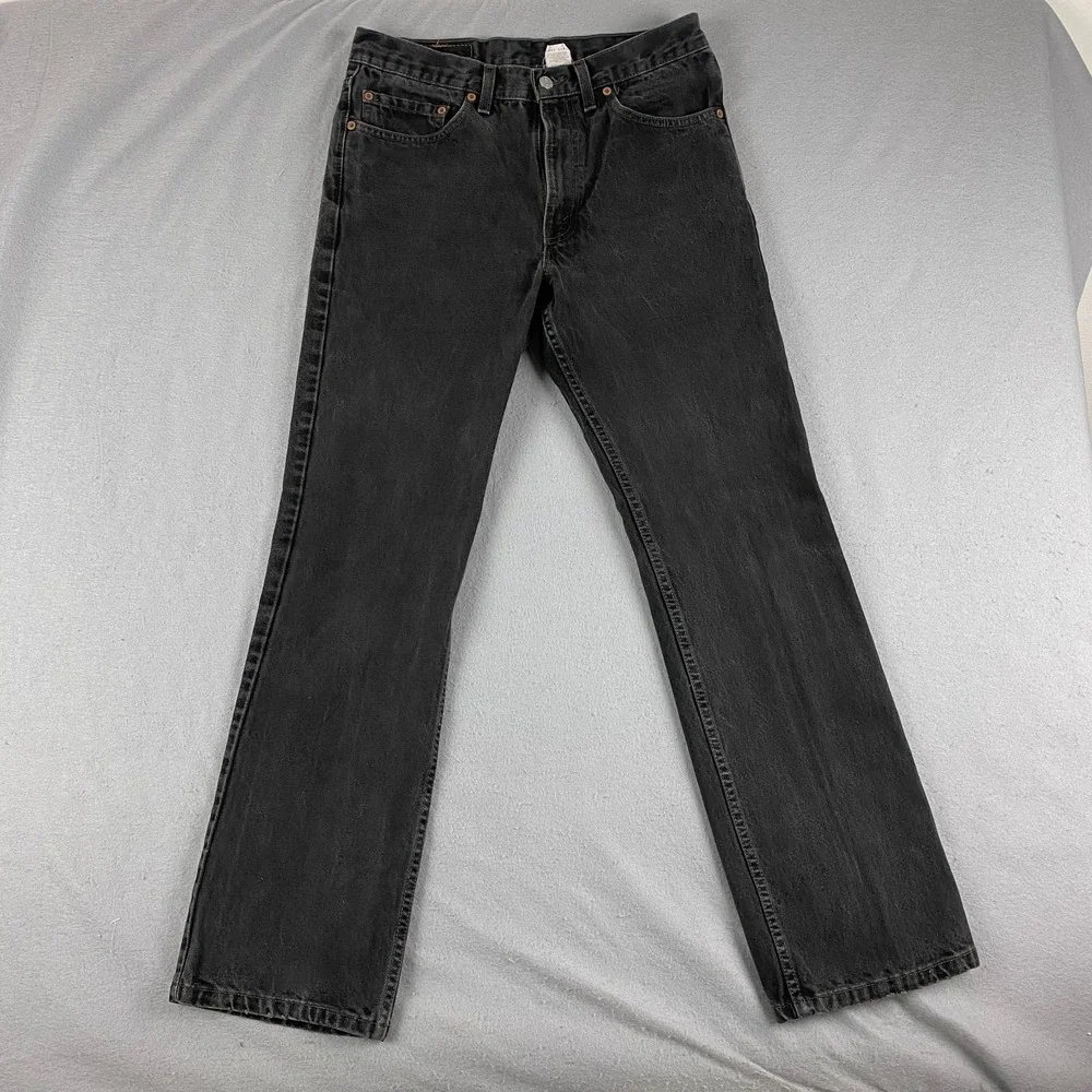 Vintage Levis 517 Bootcut Black Made in USA Denim Jeans 32x31 (Tag 33x32)